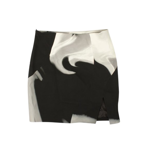 OFF-WHITE C/O VIRGIL ABLOH Black Spiral Liquid Melt Skirt Size 6/42 $1069
